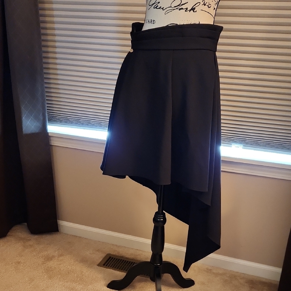 Asymmetrical Black Skater Skirt for Cocktail Events